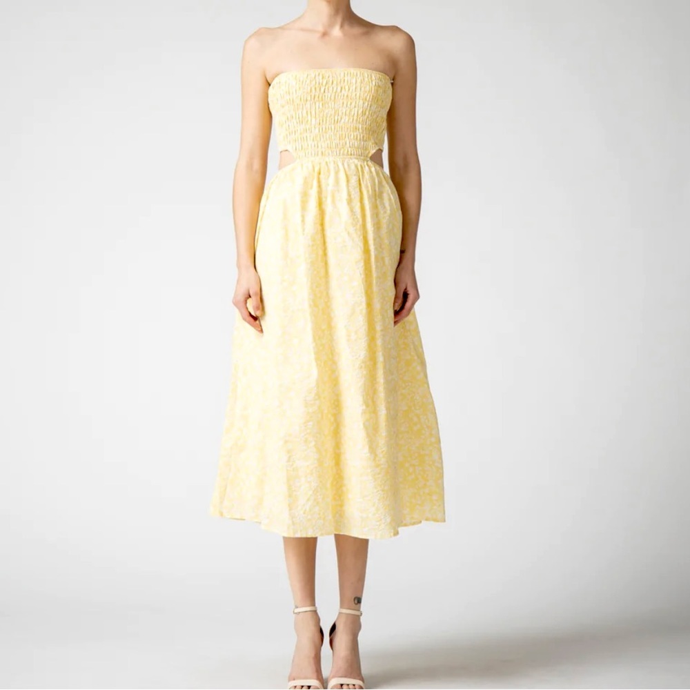 Lord & Taylor LENA Sleeveless Smocked Floral Midi Dress Medium NWOT - Picture 2 of 12